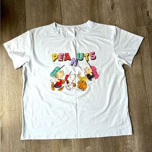 Snoopy peanuts shining white cotton shirt